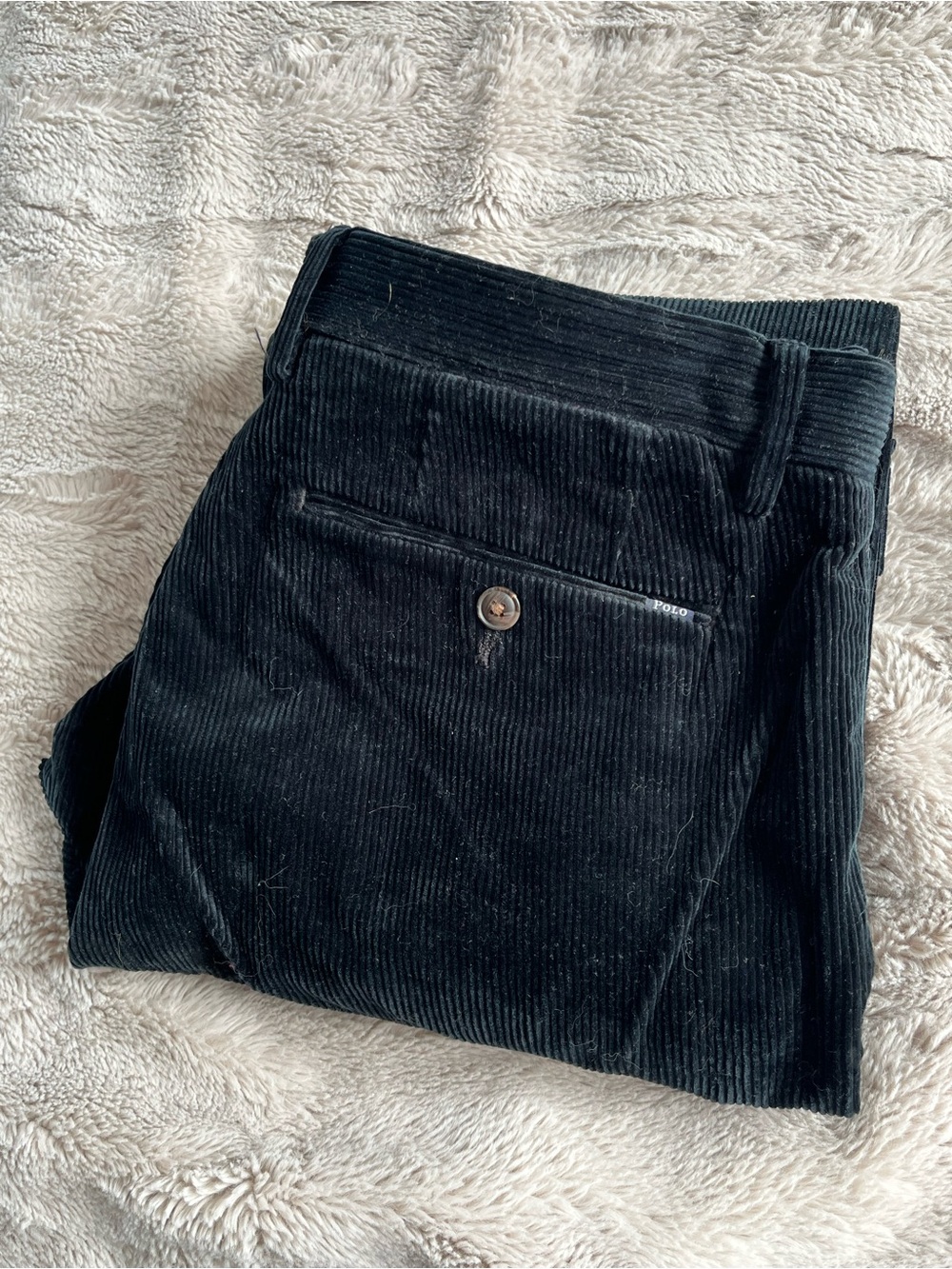 Polo by Ralph Lauren Black Fine-Wale Corduroy Men's Trousers